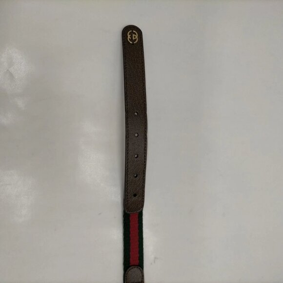 Gucci Dog Leash and Collar Sherry Line Red Canvas 526-071525 - Picture 10 of 15